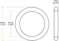 sourcing map Inel O din cauciuc nitril garnitură de etanșare 38 mm exterior 34 mm interior 2 mm lățime set de 10 bucăți 3