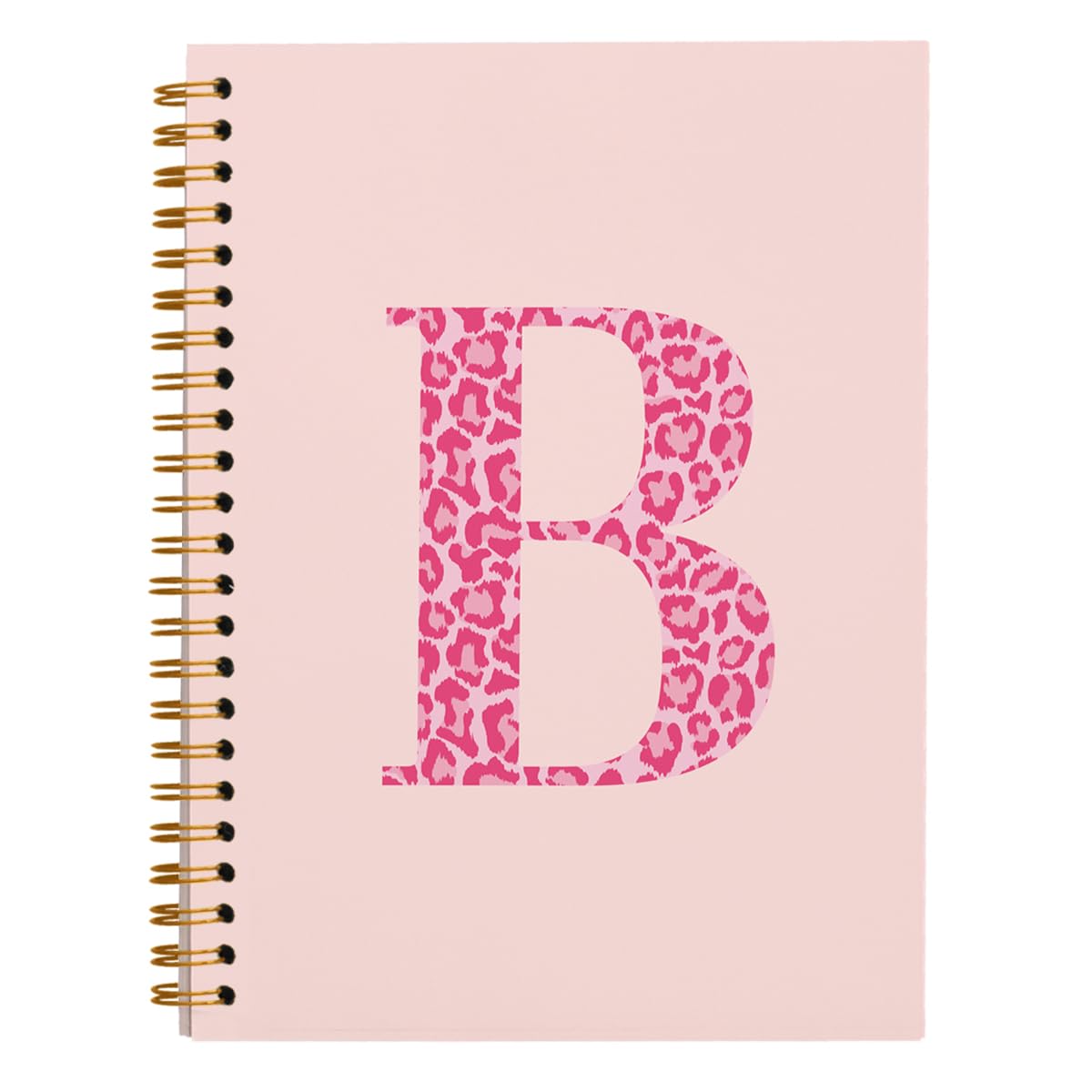 Carnet de notes initiale B avec spirale style bohème beige 14x21cm