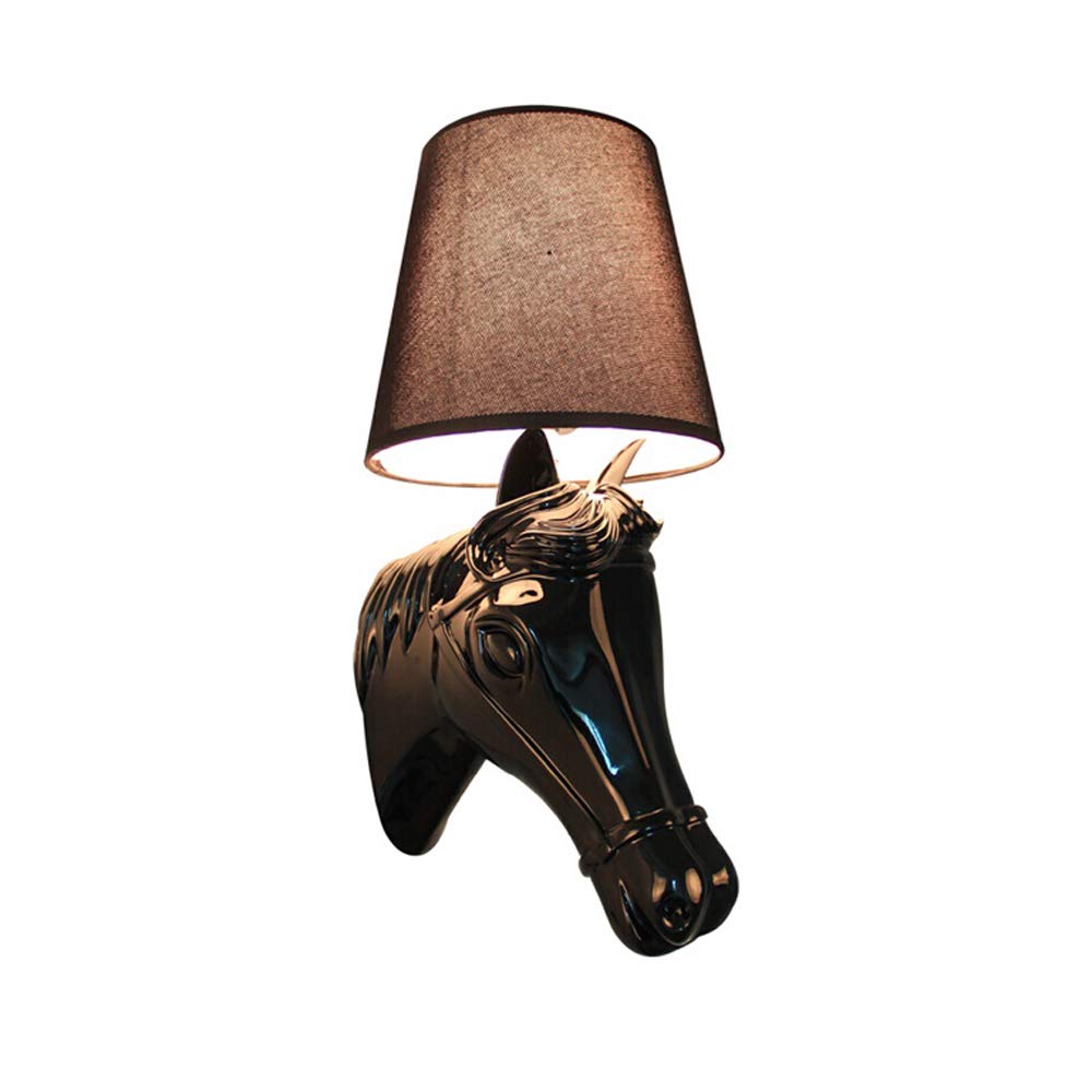Amazon | ブラケットライト 壁掛け照明 創造的な馬の頭の樹脂壁ランプ  