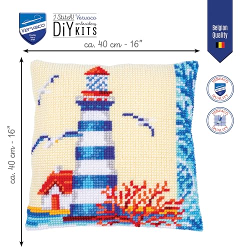 Image of Vervaco Lighthouse with Seagulls Needlepoint Kit