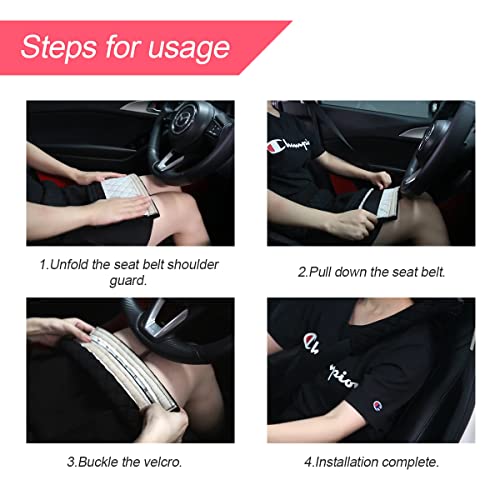 Auto Gurt Protektor, 2pcs Weiches und bequemes Kissen für Sicherheitsgurte, Kompatibel mit allen Autos, Sicherheitsgurt Schutz für Erwachsene und Kinder (Rot)