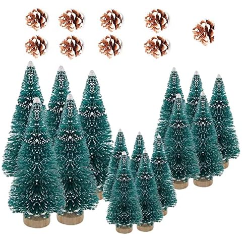 24 Piezas Cedro Sisal Nevado Arboles Artificial Cover