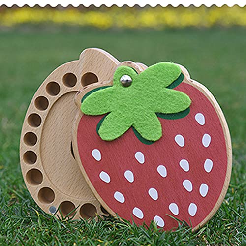iFCOW Tandendoos Aardbei Tand Fairy Box Kids Keepsake Box Kids Bladverliezende Tanden Collectie Container - Image 4