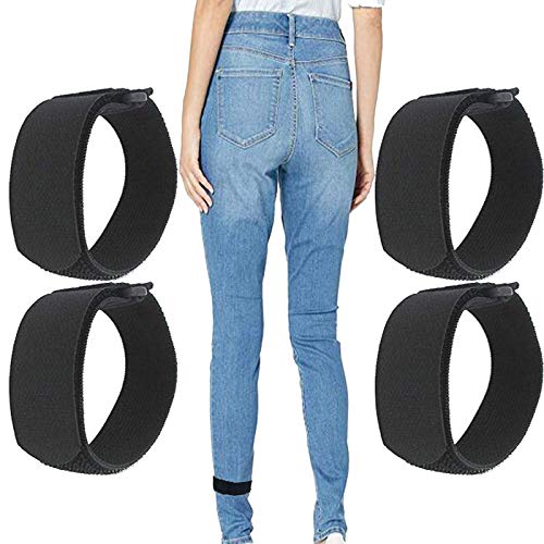4/PK - Adjustable Elastic Women's Tucked in Boot Straps Boot Keeper Boot Holder Boot Straps, Women's Teen's Boot Straps Pant Ankle Straps - Hold Pants Down in Boots - Black