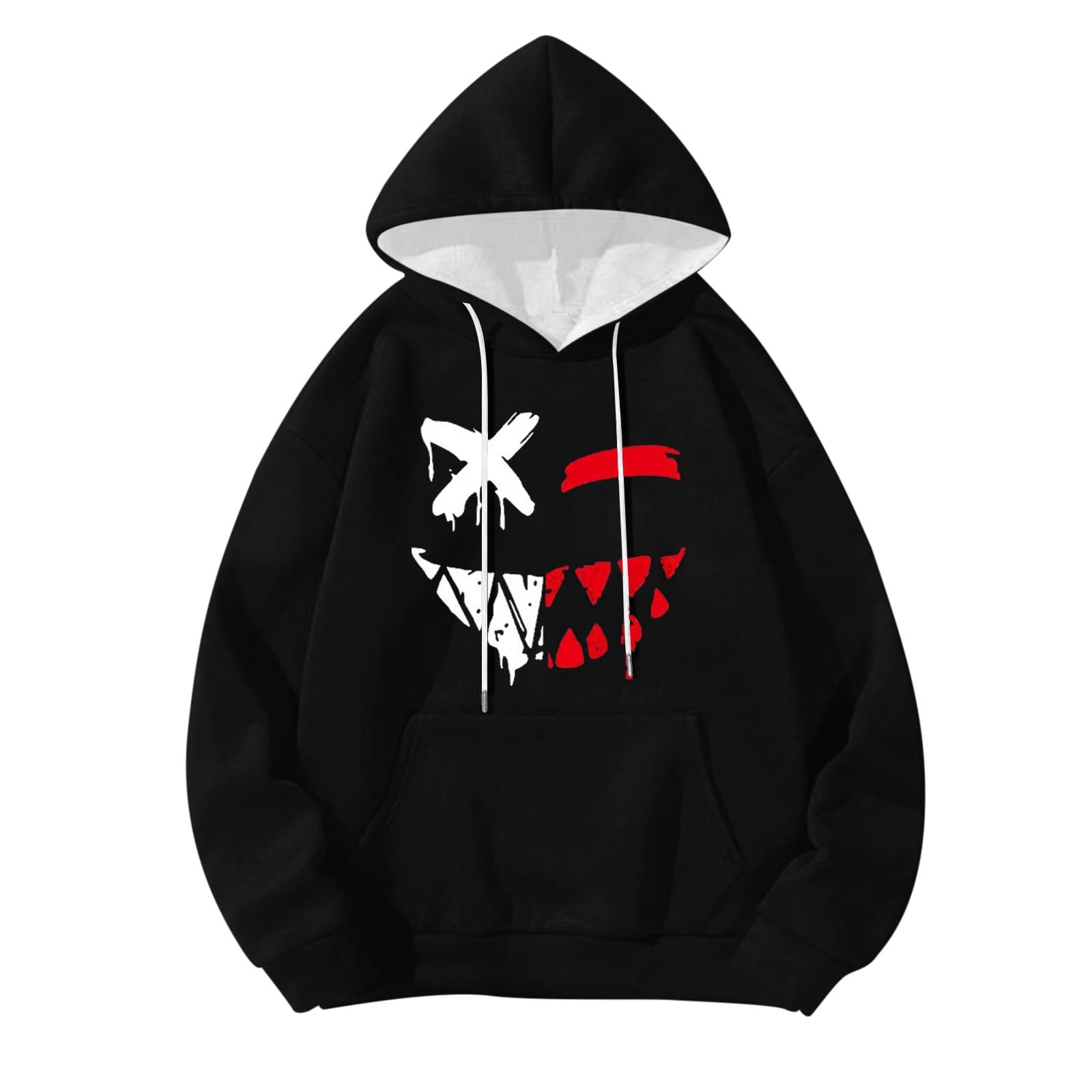 Sweat à capuche imprimé Smiley 3D chaud et isolant pour homme - 4