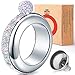 BOKIN Bracelet Bangle Flask 304 Stainless Steel with Handmade Crystal, Funnel in Gift Box for Women Girls Dance Birthday Party Club Bar, 3.5oz (Silver)