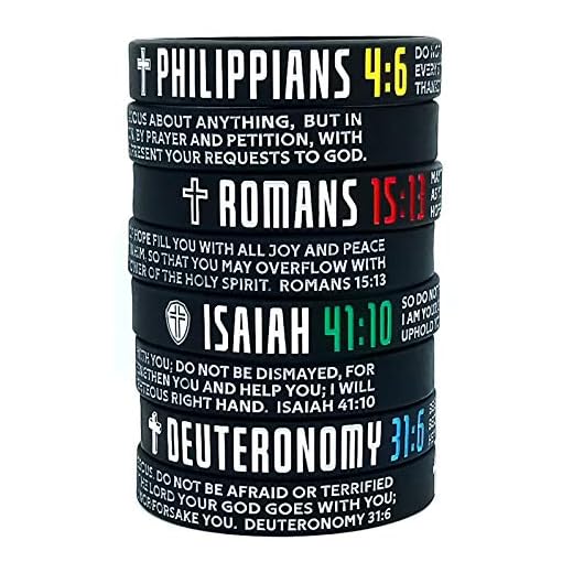 Nuzabee (8-Pack Christian Bible Verses Silicone Bracelets | Religious Gifts Rubber Wristbands for Men, Women, Teenagers | Peace Strength Faith Belief Joy | Positive and Inspirational Messages