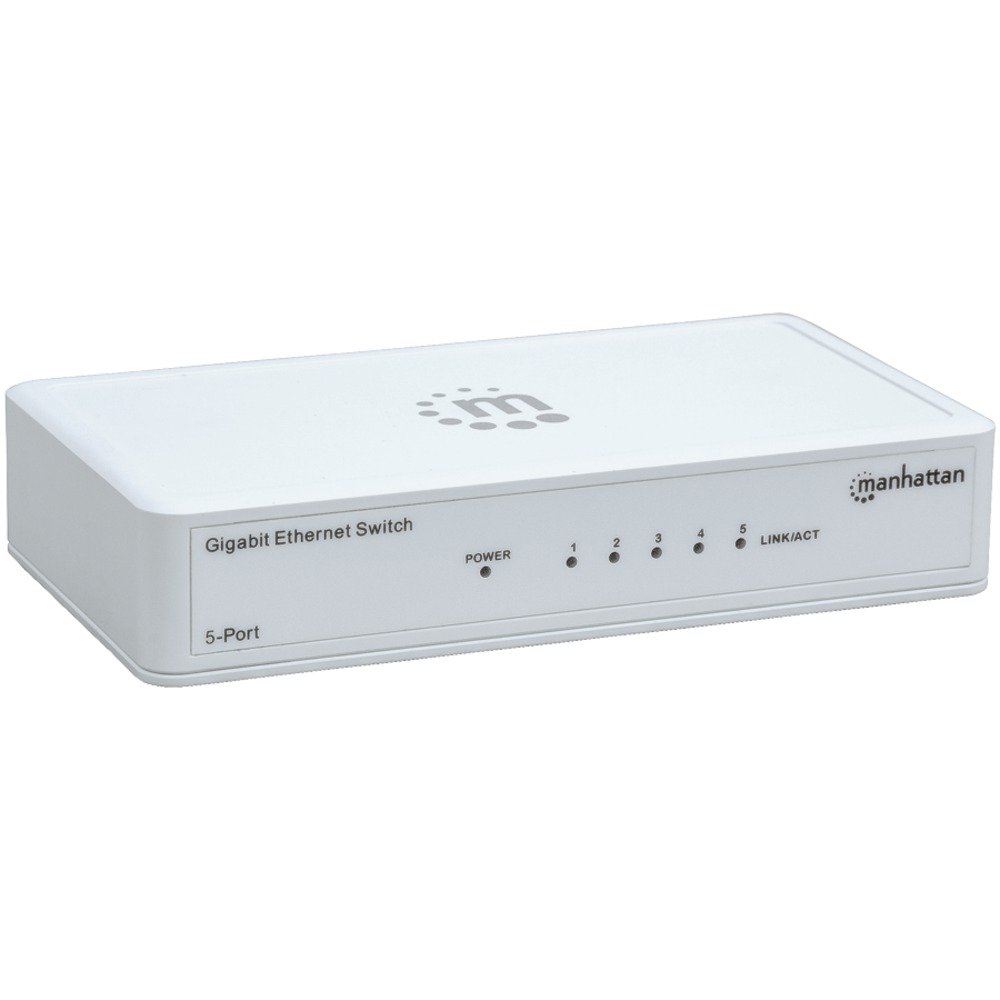 1 - Gigabit Ethernet Switch (5 Port), Gigabit Ethernet switch expands network in an instant , Plug & play, 560696