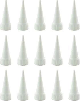 Tegg 40PCS White Plastic Applicator Tips for E6000 Glue, Cuttable Tip, 3.7oz