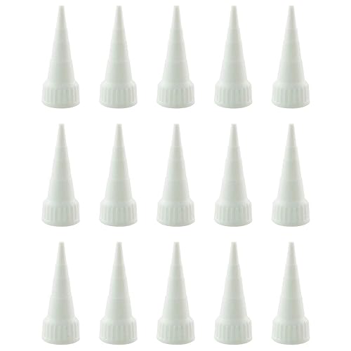 40PCS White Plastic Applicator Tips for E6000 Glue, Cuttable Tip,