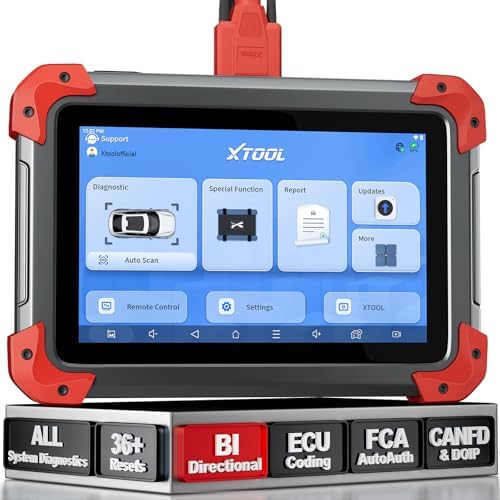 XTOOL D7 Bidirectional OBD2 Scanner: 2025 Scan Tool with ECU Coding, Full System Car Scanner Diagnostic Tool, 36+ Resets, Injector Coding, Throttle Relearn, Crank Sensor Relearn, FCA, CANFD & DoIP