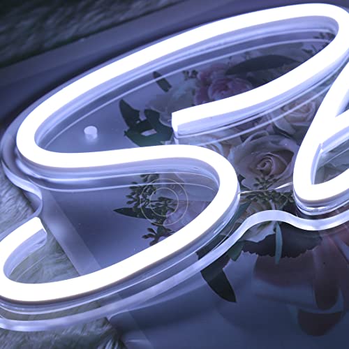 Image of SYLHOME Slay LED Neon Light Sign Cool Boys Girls Preppy Bedroom Game Play Room Wall Decor Sign Club Pub Bar Man Cave Game Birthday Party Decoration USB 11.8 inch X 8 inch Cold white