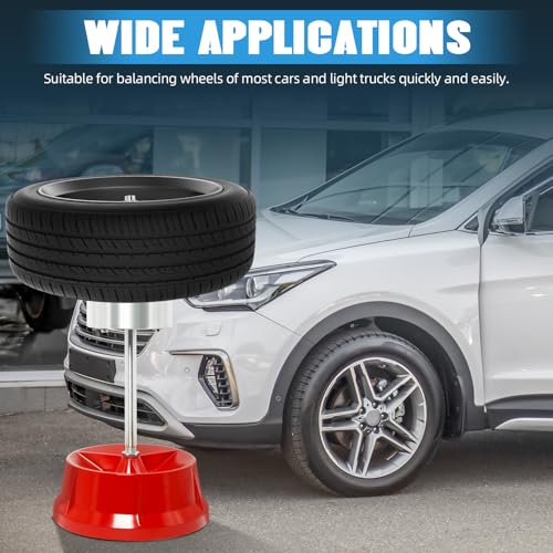 FreeTec Heavy Duty Portable Hubs Wheel Balancer W/Bubble Level Tire Balancer Changer Compatible for Cars Trucks - Thumbnail 7