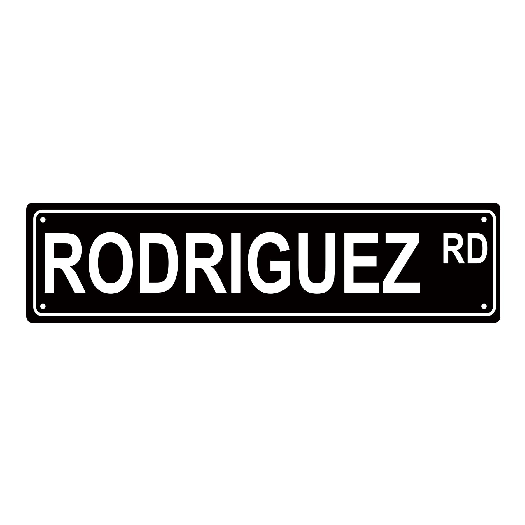 Rodriguez Rd People Metal Tin Street Sign Bar Cafe Garage Cave Home Room Wall Bathroom Farmhouse Garden Porch Patio Decor,4x16 Inch