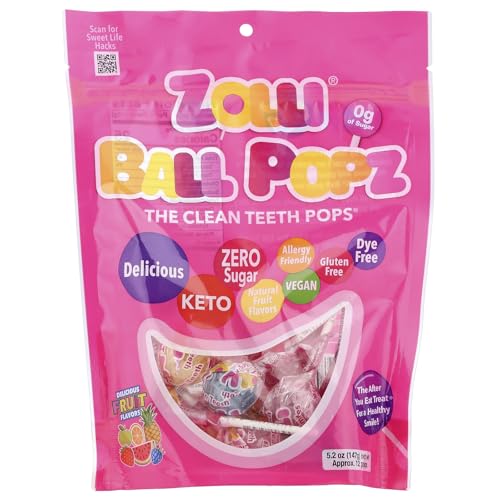 Zollipops The Clean Teeth Pops, Anti Cavity Lollipops, Ball Popz, 5.2 oz (Packaging May Vary)