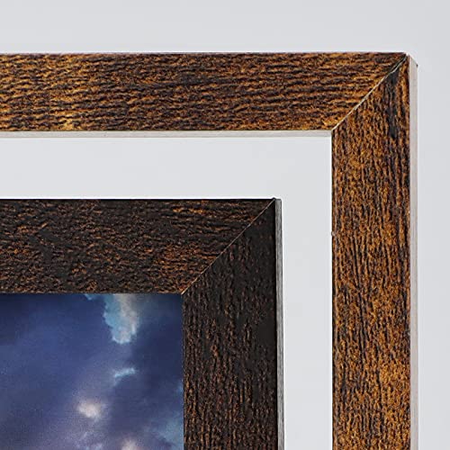Exyglo 2 Pack 5X7 Rustic Rotating Floating Picture Frames, Photo Frames For Vertical Or Horizontal Tabletop Display, Brown #TOP6