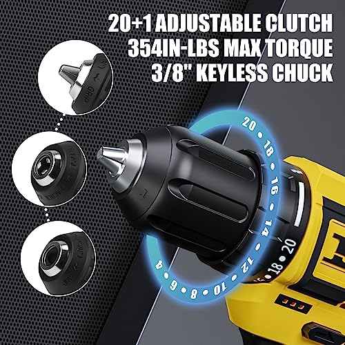 Bosi Tools Cordless Drill Set 16.8V Power Drill Driver Kit With 2 2000Mah Batteries And Charger Brushless 3/8-Inch Keyless Chuck 2 Speed 20+1 Position Torque Setting 27Pcs Drill Screwdriver Bits #TOP3