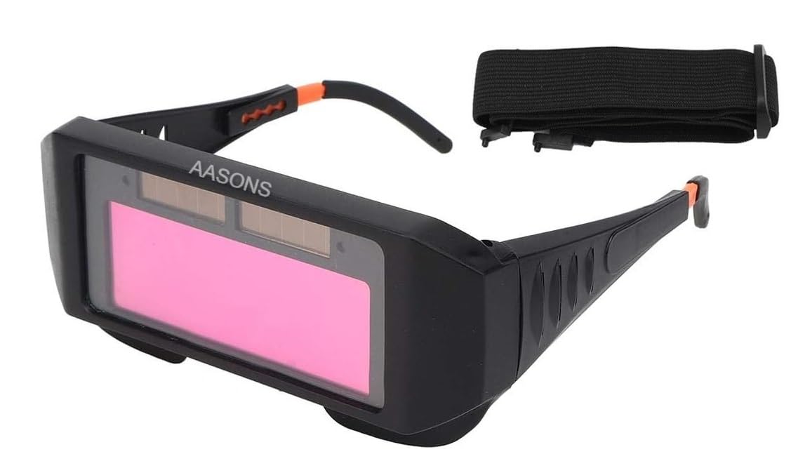 AASONS Safety Welding Goggles Auto Darkening Lens Eye Protecting With Optional Strap | Anti Glare Automatic Dimming Equipment Mask | Solar Powered Battery Light Filter Screen | Anti Dazzle Weld Shield (B0CW99PJZY) Amazon Price History, Amazon Price Tracker