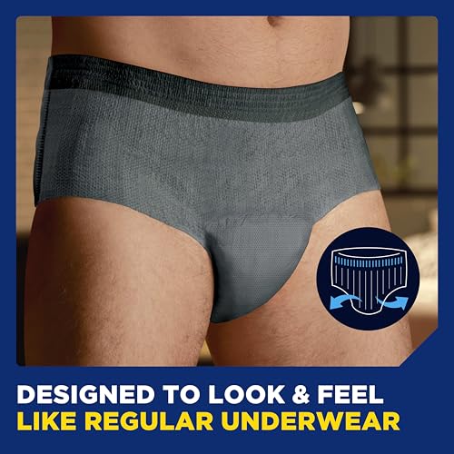 Image of TENA Men Incontinence Underwear, Maximum Plus Absorbency, Adult Diapers, Large /X-Large (Waist Sizes 44in-64in), 56 Count (4 packs of 14)