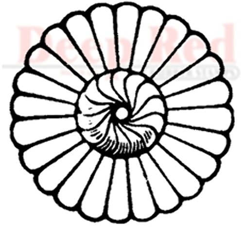 Deep Red Stamps Rosette Flower Rubber Cling Stamp 2 x 2 inches