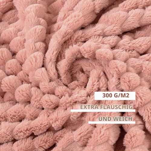 FY FIBER HOUSE Fleece Kuscheldecken, extra weiche Flauschige Decken, leichte, gemütliche Mikrofaser Sofadecke/Wolldecke für Büro… – Ansicht 4