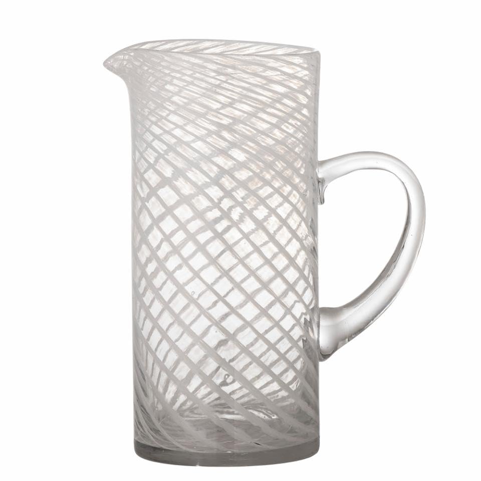 Pichet Sakhi blanc verre idéal pour partager une eau fraîche au jardin