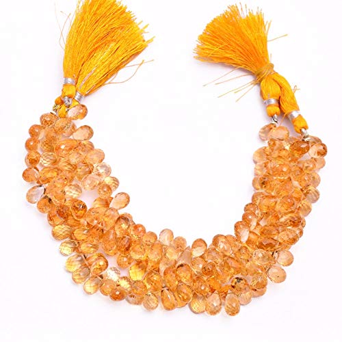 Citrine naturelle en perles briolette teardrop de qualité AAA+ pour la création de bijoux uniques