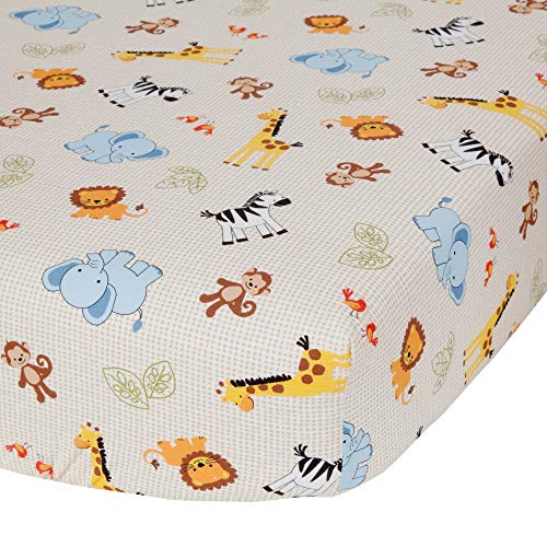 Image of Bedtime Originals Jungle Buddies Sheet, Brown/Yellow