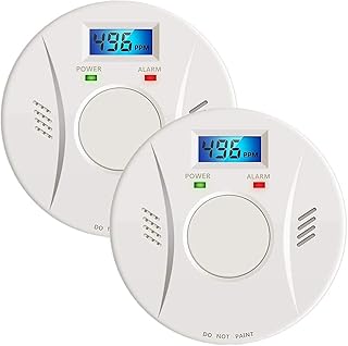 Smoke Detector and Carbon Monoxide Detector co2 Detector Battery Powered with Test/Reset Button 2 Pack