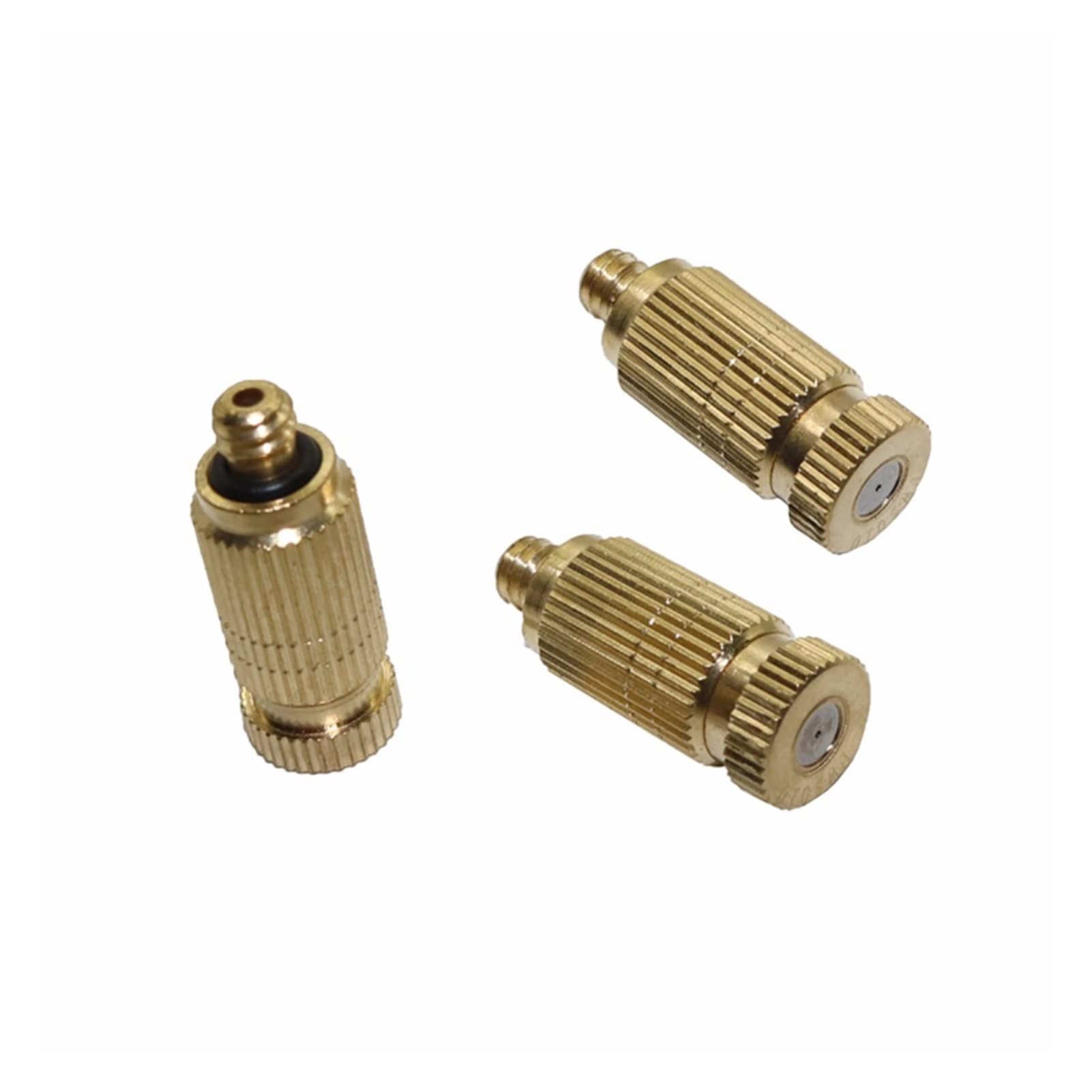Bewässerungsdüse, 50 Stück, 0,1–0,7 mm, Kühlungszerstäuber, 3/16-Zoll-Gewinde, Industrie-Luftbefeuchterdüsen, Gartenbewässerungskühler-Anschluss (Farbe: 0,2 mm) (Farbe: 0,1 mm