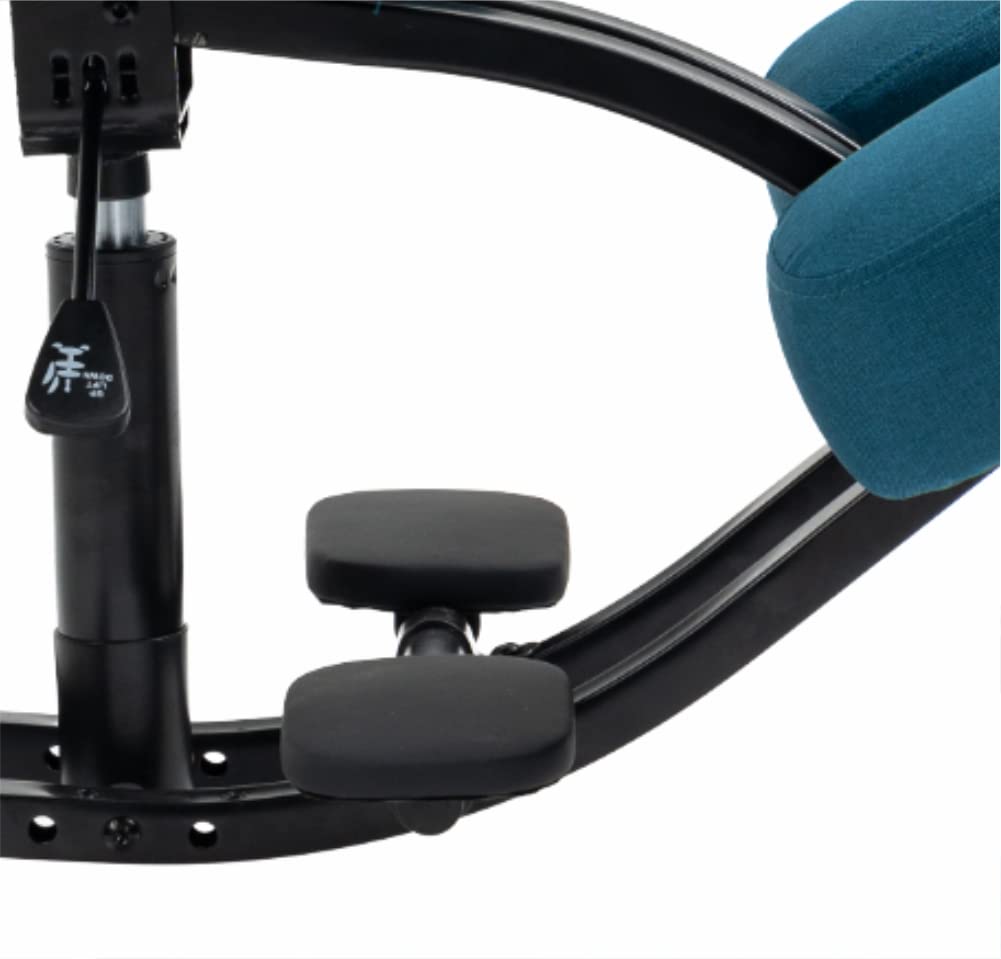 BLACK POINT Ergonomiczny klękosiad z lnu O'KNEEL PRO do domu i biura. Ergonomiczne krzesło biurowe (ciemnoturkusowa poszewka lniana w zestawie)