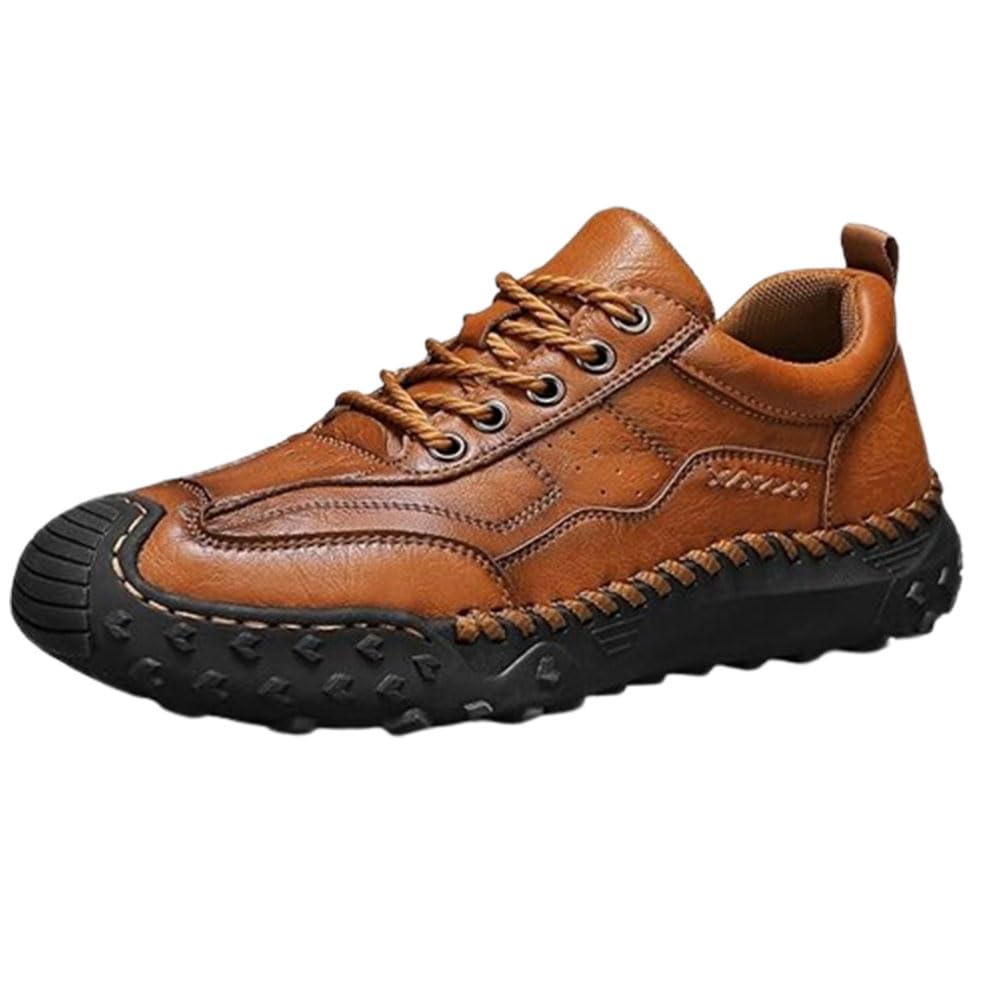 Matufit Orthopedic Handmade Leather Shoes for Men, Classic Leather Anti Slip Round Toe Loafers, Breathable Comfortable Sneakers for Dress Walking
