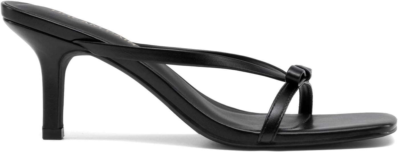DREAM PAIRS Women's Bow Heels – Kitten Heel Mule Sandals, Square Toe Strappy Slip On Dress Heels, Elegant Bridal Wedding Party Formal Shoes for Special Occasions - Image 4
