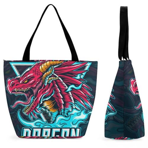 Sac à main Dragon Rouge grand format 28.5x18x32.5cm pour femme active
