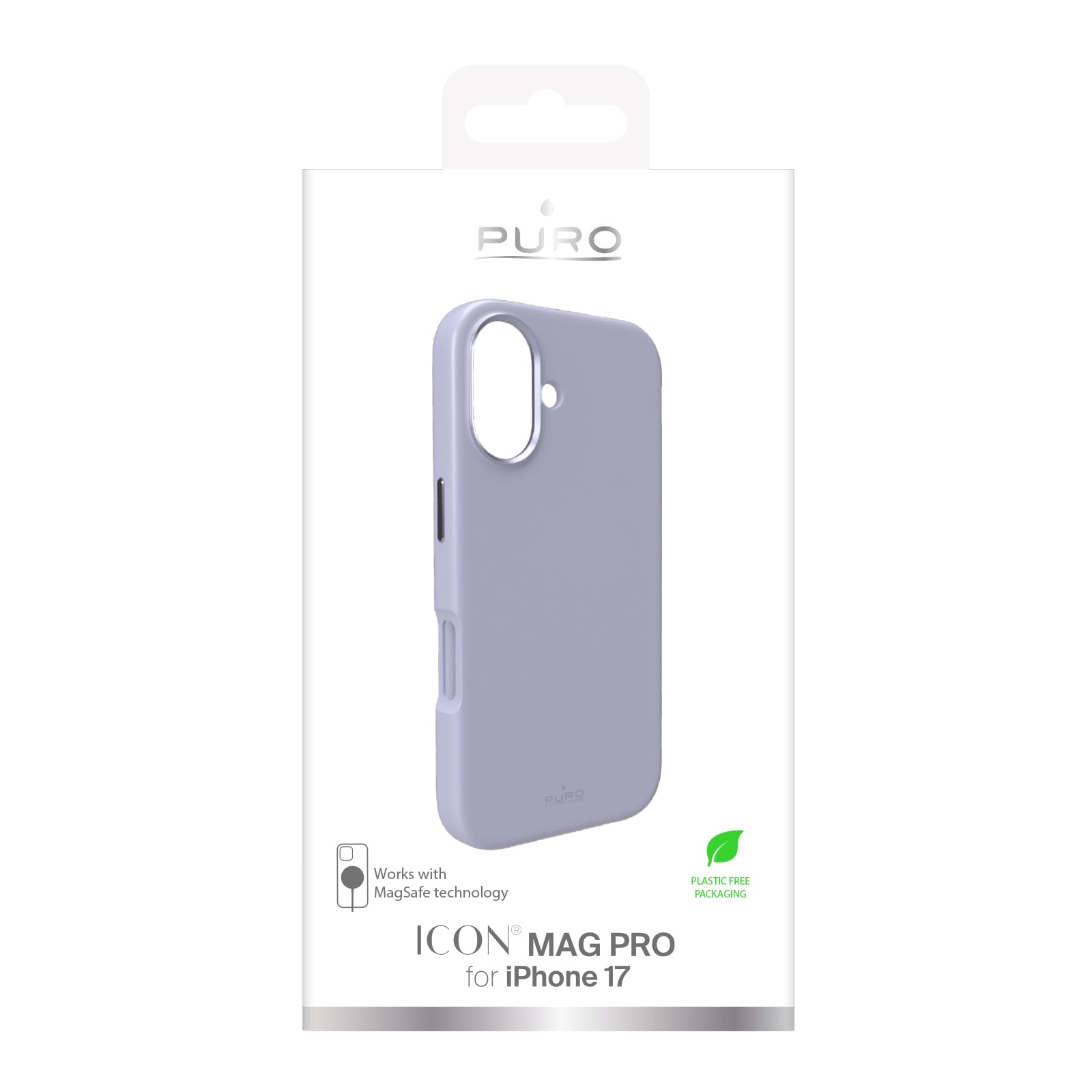 Puro Cover in silicone liquido per iPhone 17, rosa "ICON MAG PRO" Magsafe, bordo fotocamera e pulsanti in alluminio