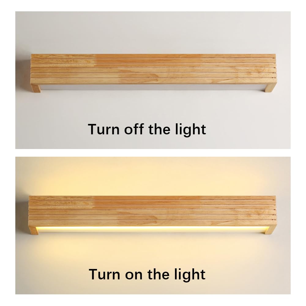 Moderne Holz-LED-Wandleuchte, japanische Schminktisch-Wandhalterung, Acryl-Schirm, Holz-Wandleuchte, Spiegel-Frontleuchten für Wohnzimmer, Schlafzimmer, Gästetoilette, Wand-Nachttischlampe