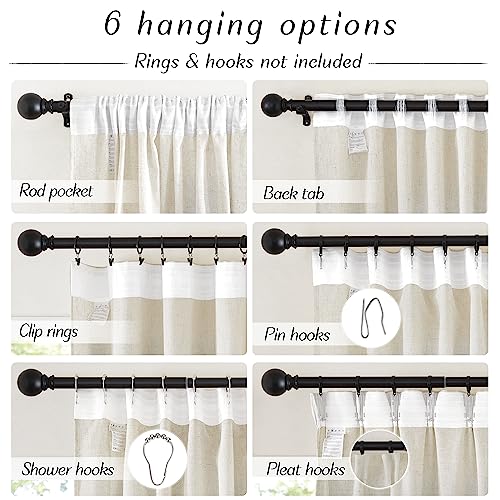 Nicetown NTUSPBR38SD25284C34 Thick Linen Curtains For Living Room 2 Panels Set, Back Tab/Rod Pocket With Pleat Tape Privacy Added With Light Filtering Window Treatments thumb #2
