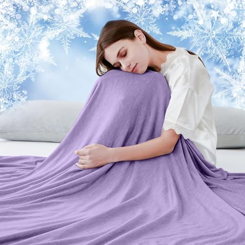 Image of Luxear Cooling Blanket for Summer Throw Arc-Chill 3.0, 200x220cm,Purple | Keep Cool For Sofa Bed, Comfort Soft Lightweight Nap Fabric Breathable Adult Baby Children Pet Dog King Size
