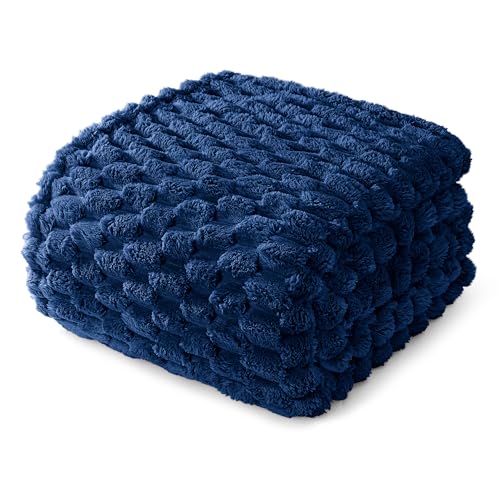 Whale Flotilla Soft Fleece King Size Bed Blanket 3D Jacquard, Navy Blue by Whale Flotilla - Used condition - Image 2