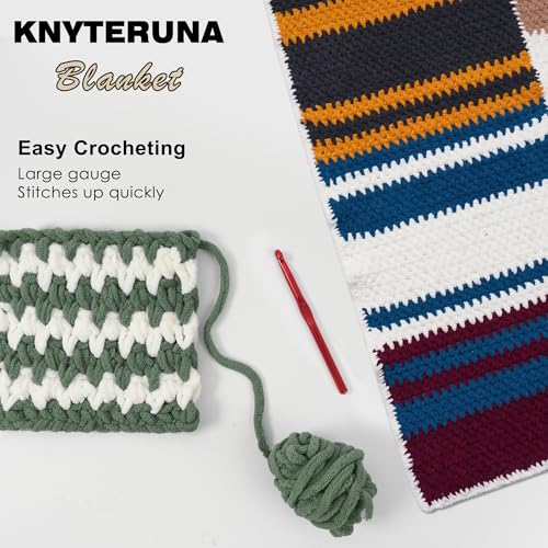 Image of #6 Super Bulky Blanket Yarn for Crocheting - 4 Skeins(Each 10.5oz /300g, 220yds /201m), Chunky Chenille Thick Plush Big Soft Yarn for Crocheting Knitting Blankets, Smoky Green