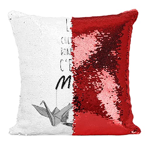 Coussin rouge la chef du bonheur pour votre coin lecture - 2