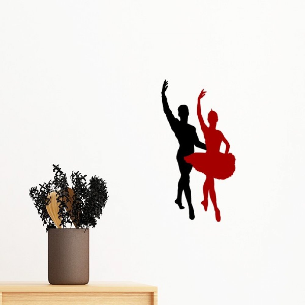 Sticker mural amovible duo de danse sociale pour déco salon