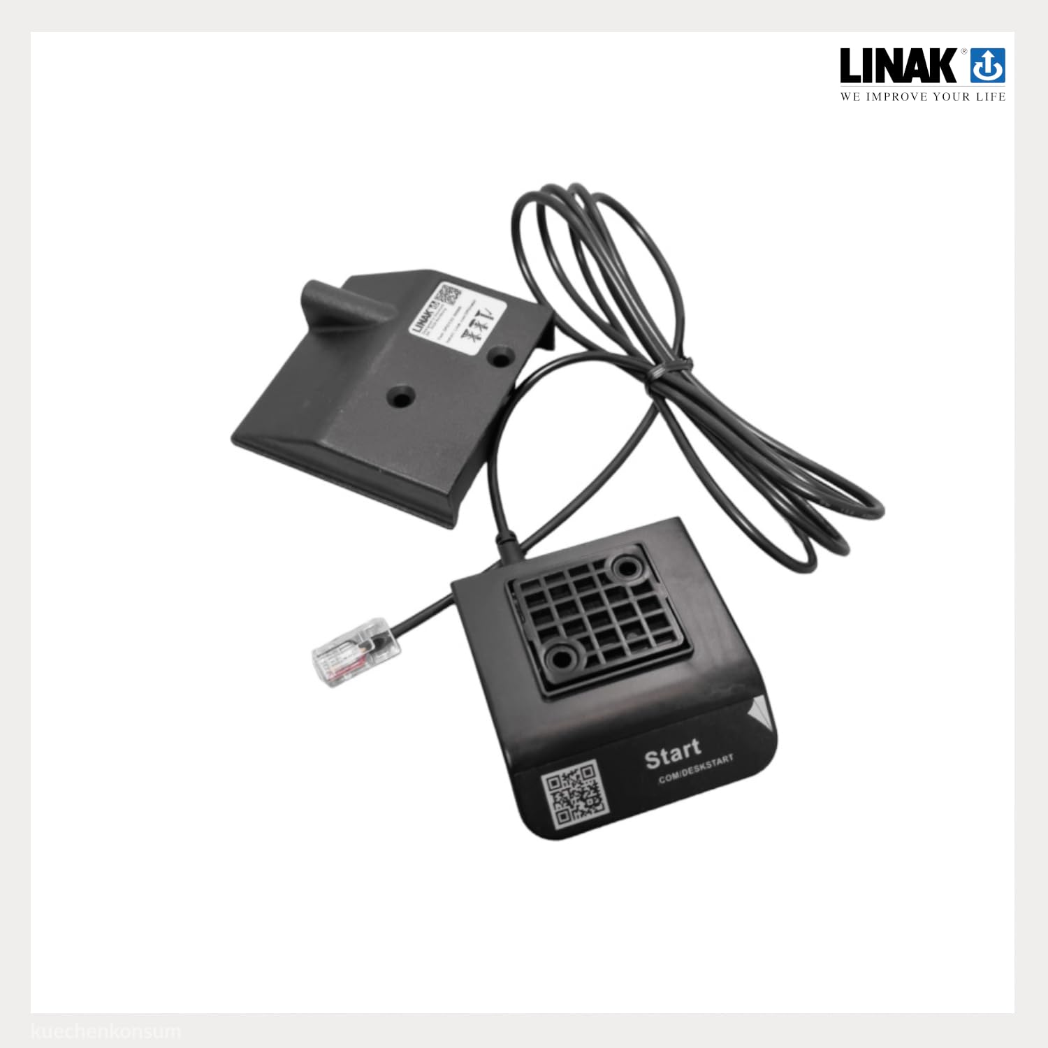 Linak Desk Panel DPG1C02 | Smarte Steuerung für höhenverstellbare Schreibtische | Bluetooth & LED-Anzeige | Ergonomisches Bedienelement mit Auf/Ab-Tasten | Einfache Montage | Modernes Design für Büro