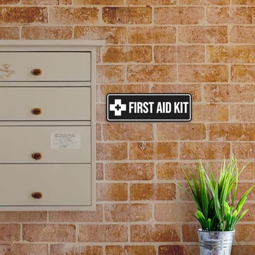 Image of Standard First Aid Kit Sign (Blue) - Medium (2 Pack)