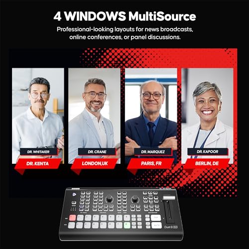 Image of Osee GoStream Duet 8 ISO Live Streaming Video Switcher, 4 HDMI & 4 SDI | 4K In / 1080p Out, SRT /RTMP /NDI HX, Dual XLR Audio, Triple Streaming & Multi-view, for Corporate AV, Education & Live Events