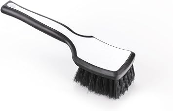 Detail Factory - ProGrip Interior Scrub Brush - Soft Bristles - Rubber Grip for Maximum Stability and Comfort - Curved Head Profile for Better Clearance - Black Ice