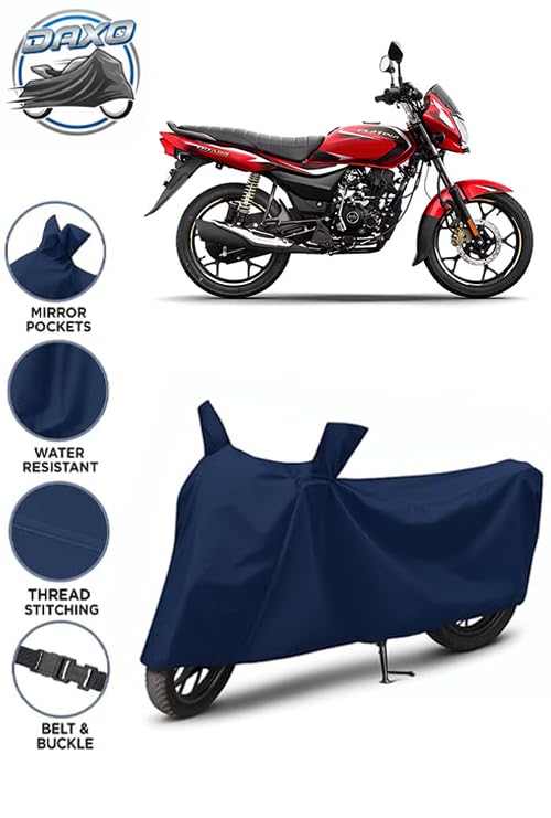 Image of Waterproof Bike Cover for Bajaj Platina 110 | All Weather Protection from Rain, Dust, UV Rays & Scratches with Mirror Pockets & Buckle Belt | Platina 110 Bike Cover