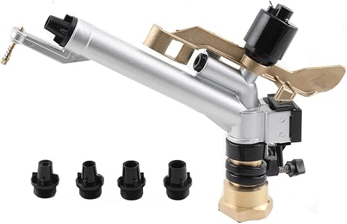 Aspersor de césped, pistola de riego agrícola, rociador de área grande, riego ajustable de 360, riego giratorio, granja, césped, jardín, riego, hilo