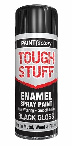 SuperGift.com 400ml All Purpose Aerosol Black Gloss Enamel Spray Paint 400ml Quick Drying Spray, Fast Dry and Excellent Coverage for Metal, Wood, Plastic and More by Diva Gift