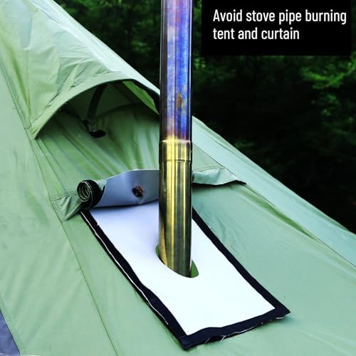 Preself Hot Tent Stove Jack, 14" x 10", Suitable for T1 T2 T3, Flame Retardant for Wood Burning Stove - Image 3